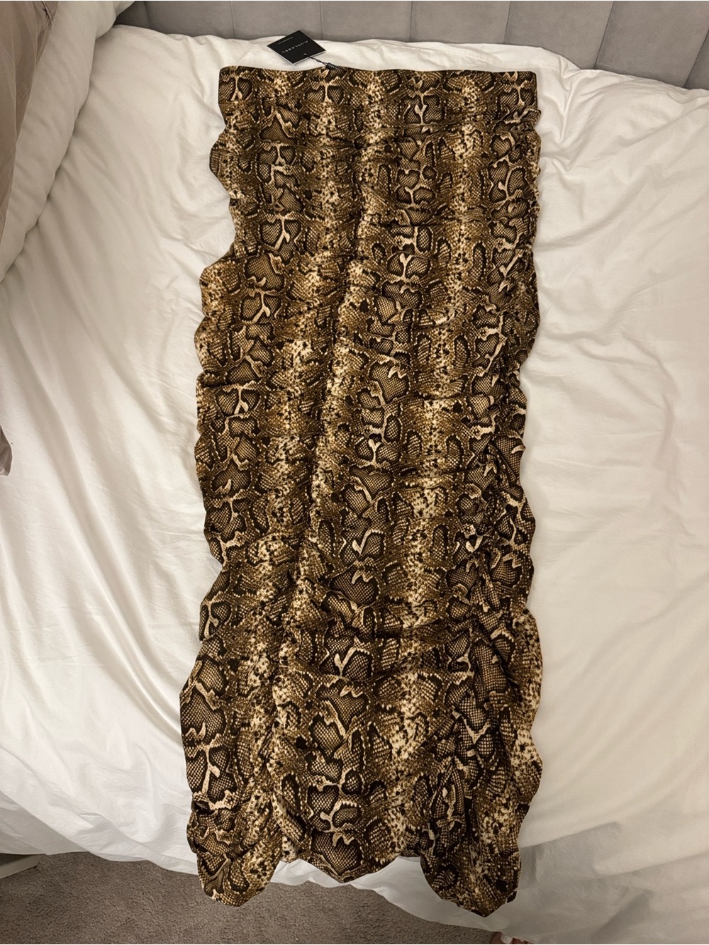 JLUXLABEL Brown Snake Print Maxi Skirt